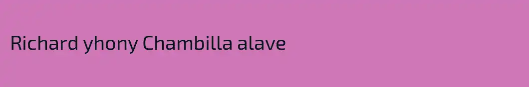 Richard yhony Chambilla alave